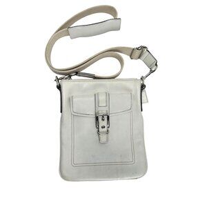 Coach Hamptons White Leather Crossbody Bag Swing Preppy Old Money Vintage Y2K